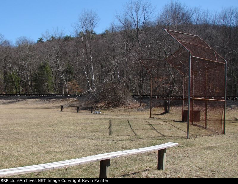 Ball field and railroad